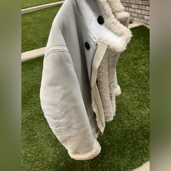 Stone Island Supreme Parka Hand Painted Shearling Jacket Mens Sz Medium - Picture 11 of 16